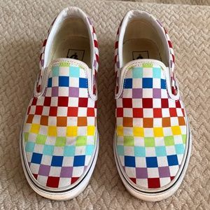 Rainbow checkered Vans